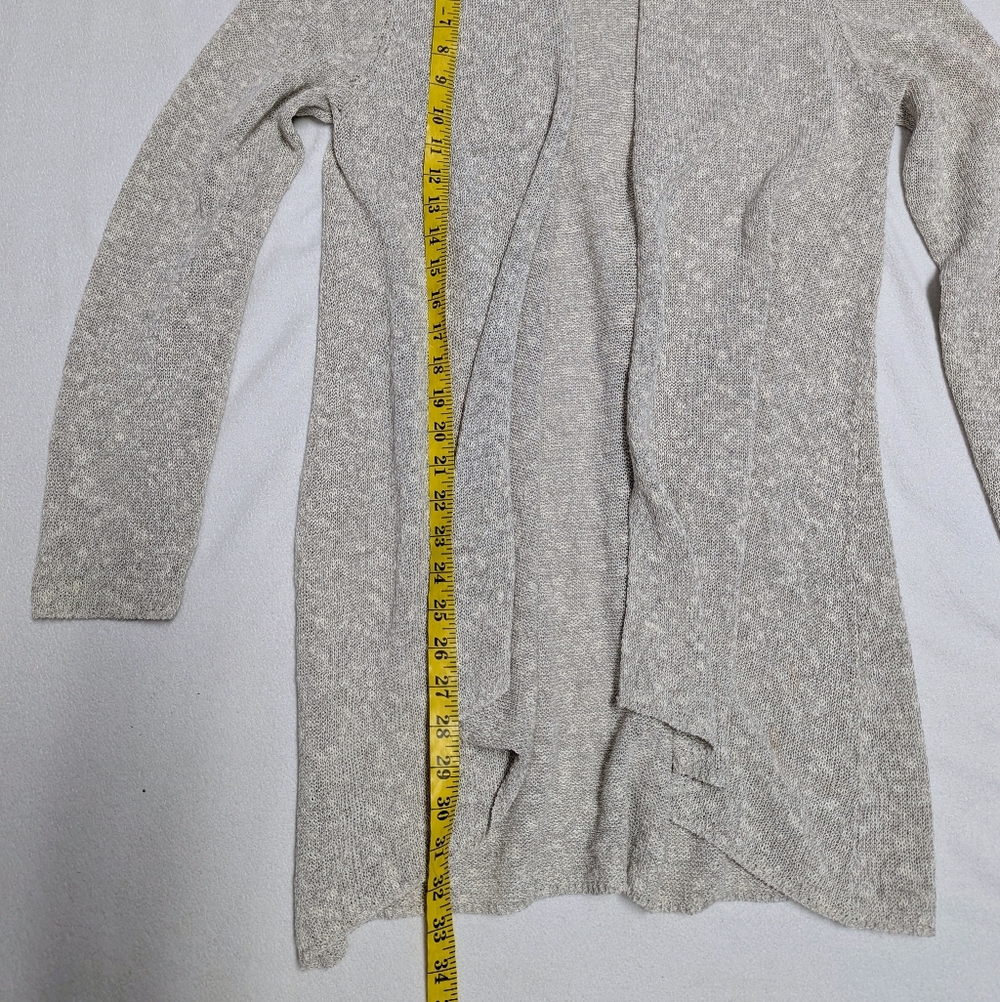 Eileen Fisher Linen Blend Loose Knit Open Cardigan Size M Heathered Beige - Picture 9 of 9